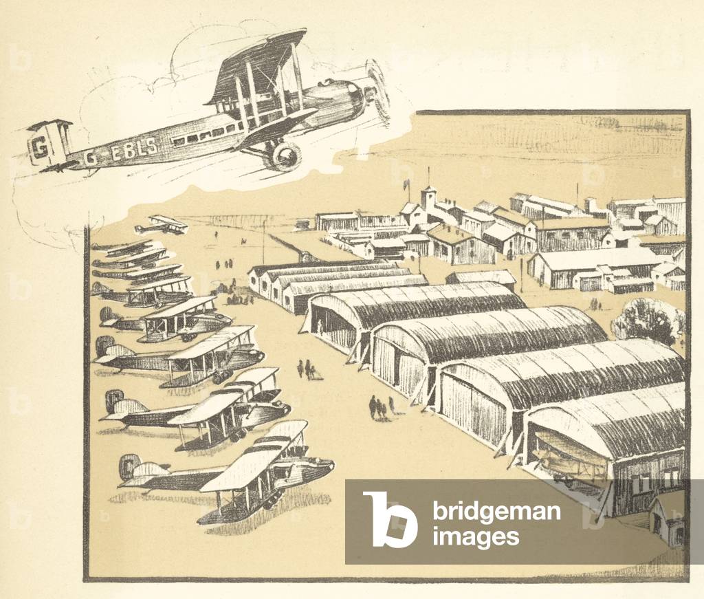 The Air Port of London (colour litho)