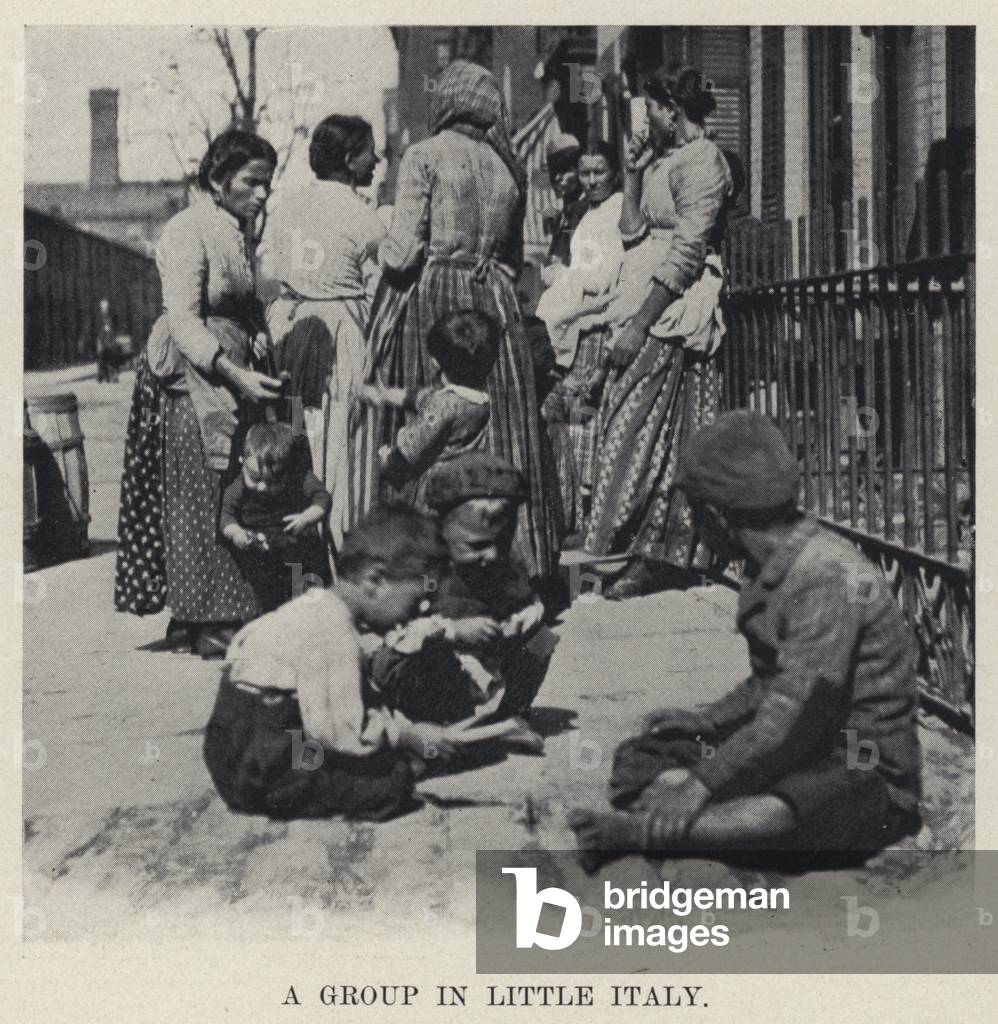 A Group in Little Italy (b/w photo)