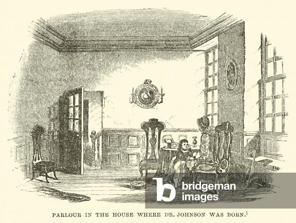 Parlour in the House where Dr Johnson was Born (engraving)