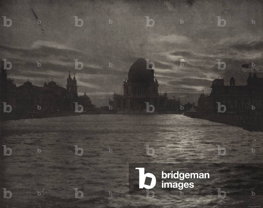 The Grand Basin by Moonlight (b/w photo)