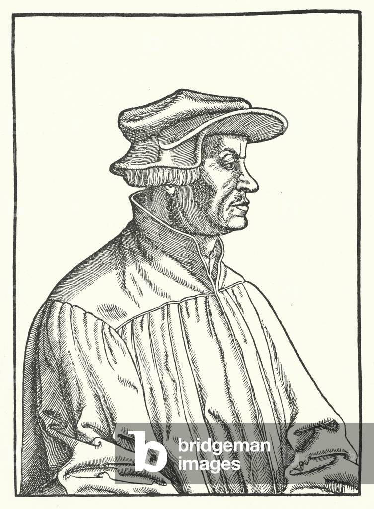 Huldrych Zwingli, Swiss Protestant reformer (engraving)