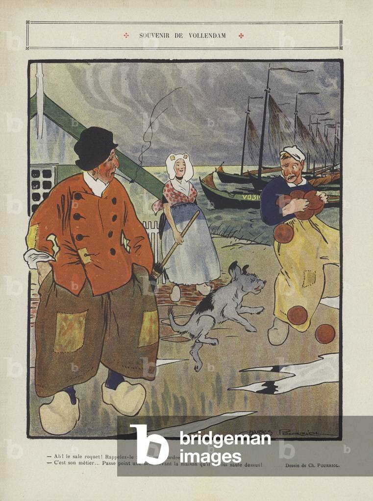 A souvenir of Volendam. Illustration for Le Rire (colour litho)