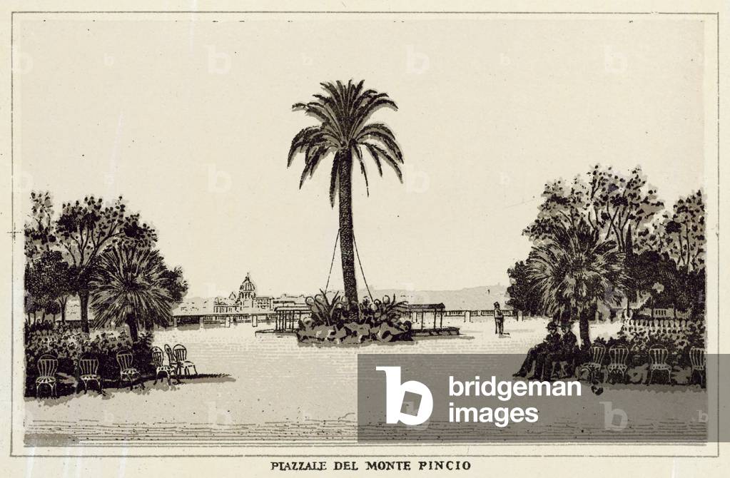 Roma: Piazzale Del Monte Pincio (litho)