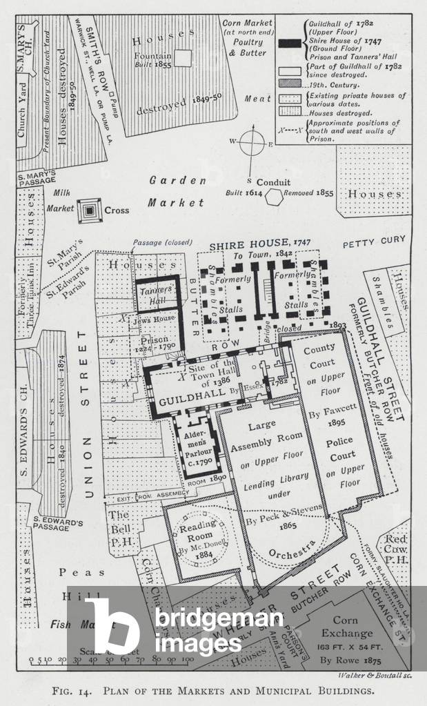 Plan of the Markets and Municipal Buildings (engraving)