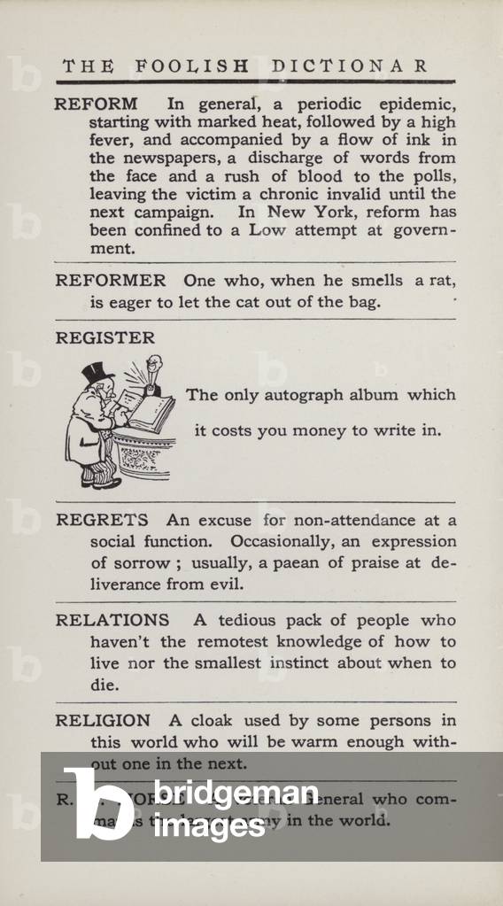 Foolish Dictionary: Register (litho)