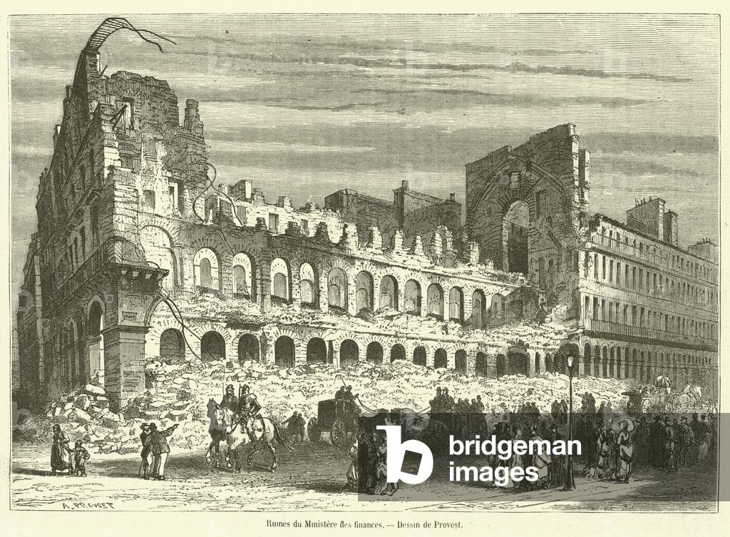 Ruines du Ministere des finances (engraving)