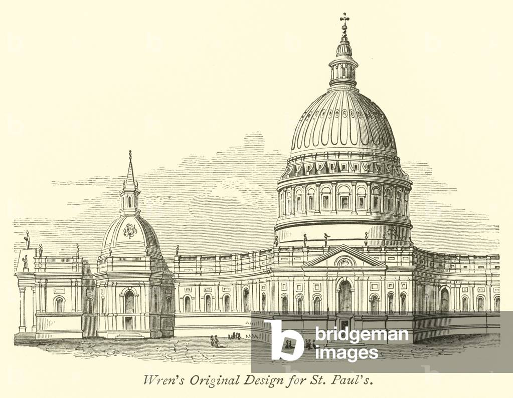 Wren's Original Design for St Paul's (engraving)