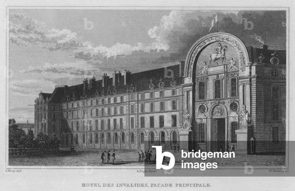 Paris, Hotel Des Invalides, Facade Principale (engraving)