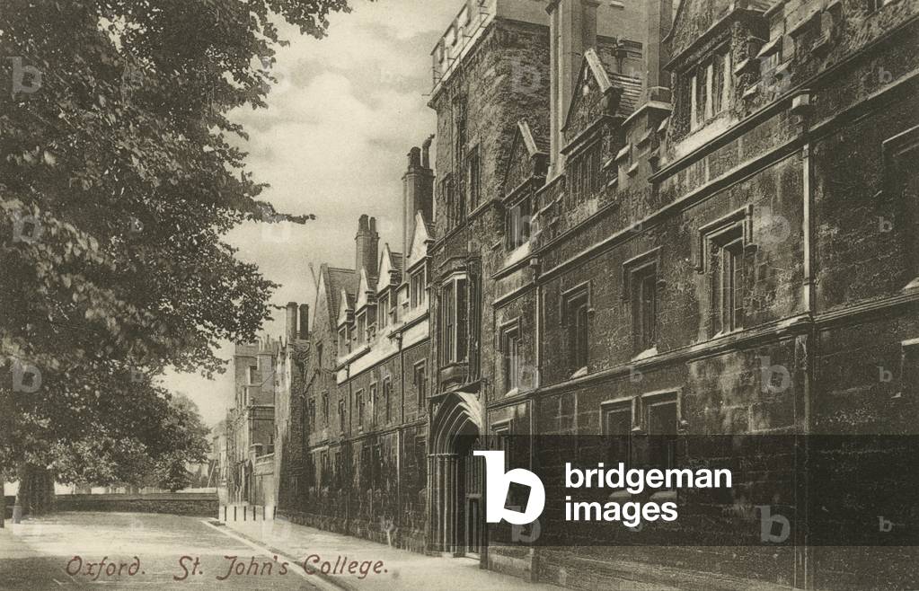 St John's College, Oxford, Oxfordshire (b/w photo)