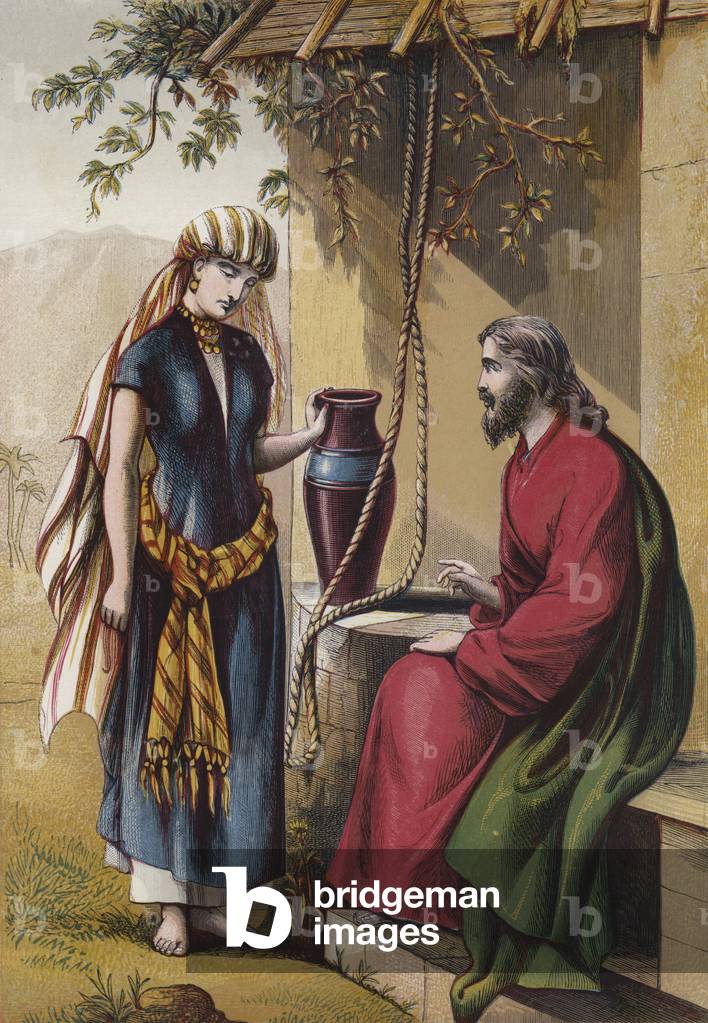 Christ and the Woman of Samaria (chromolitho)