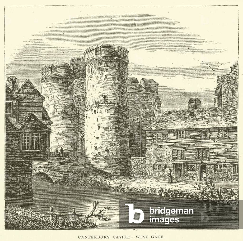 Canterbury Castle, West Gate (engraving)