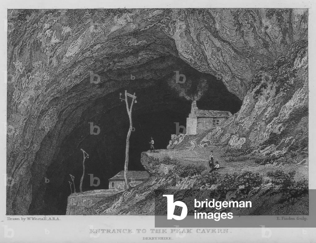 Entrance to the Peak Cavern, Derbyshire (engraving)