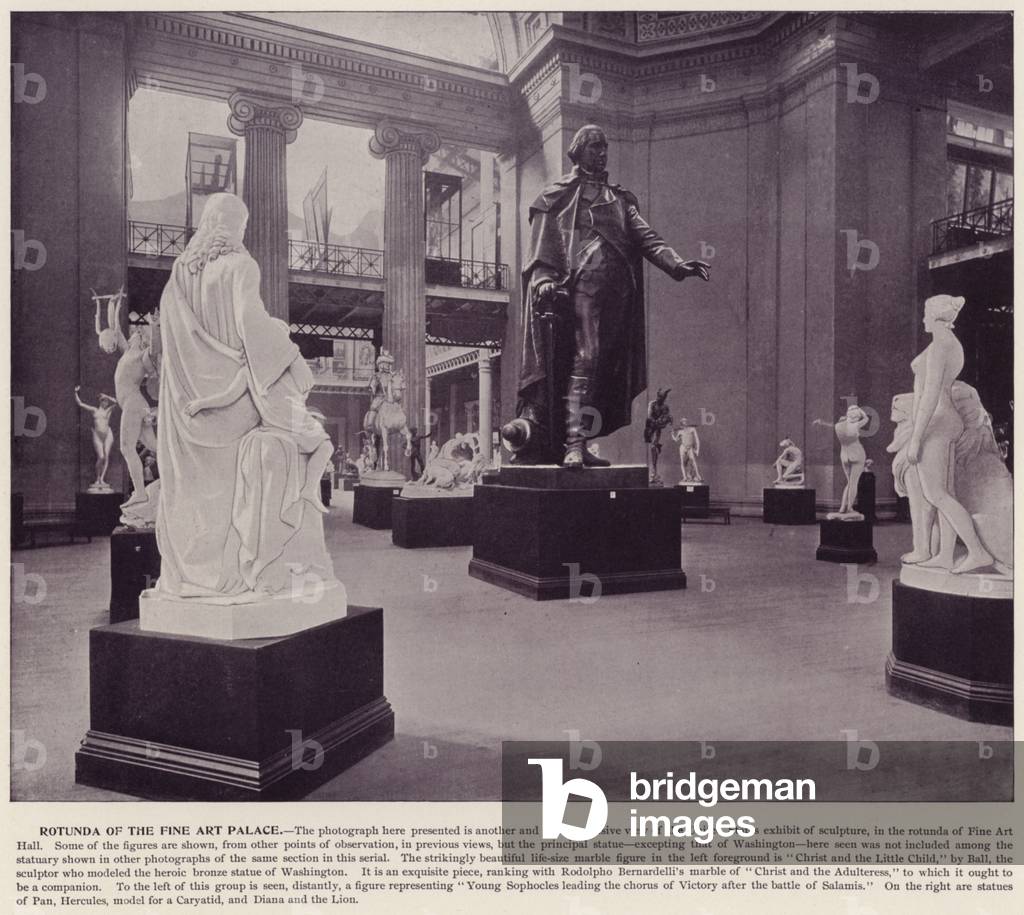 Chicago World's Fair, 1893: Rotunda of the Fine Art Palace (b/w photo)