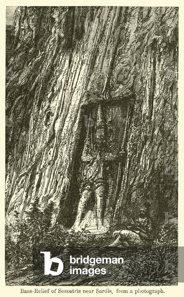 Bass-Relief of Sesostris near Sardis (engraving)