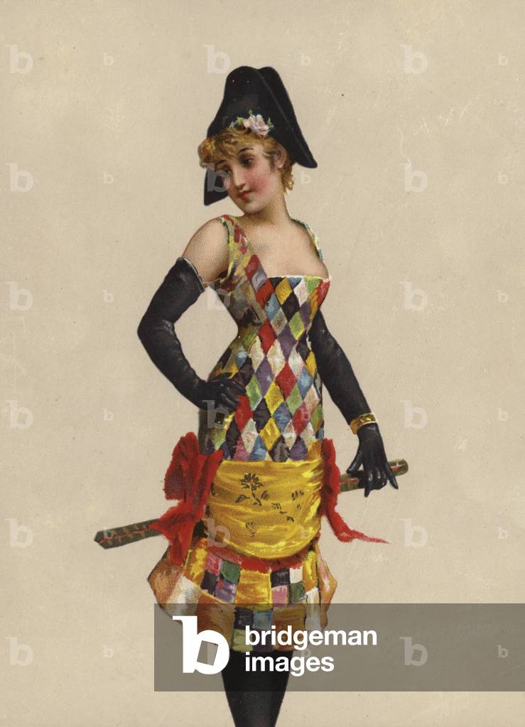 Girl in fancy dress (chromolitho)