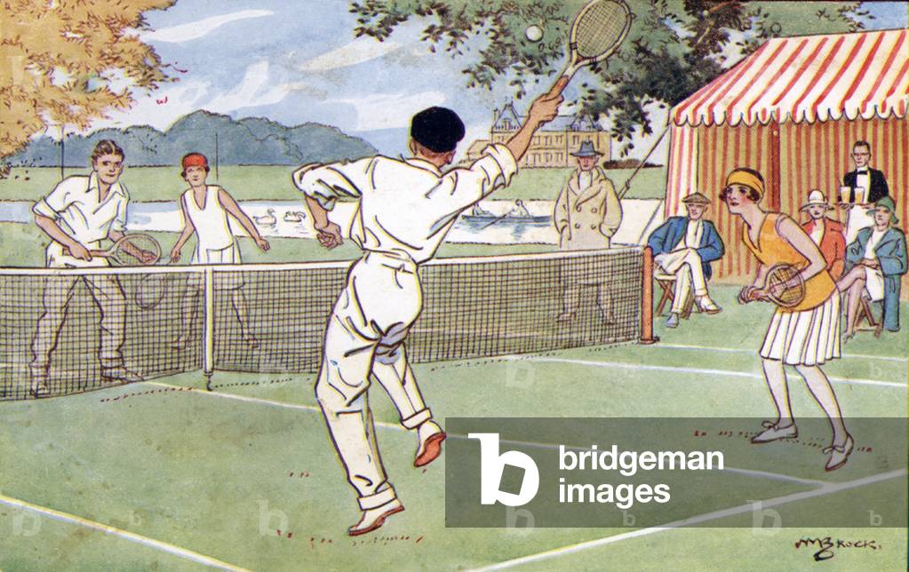 Le tennis (tennis) (colour litho)