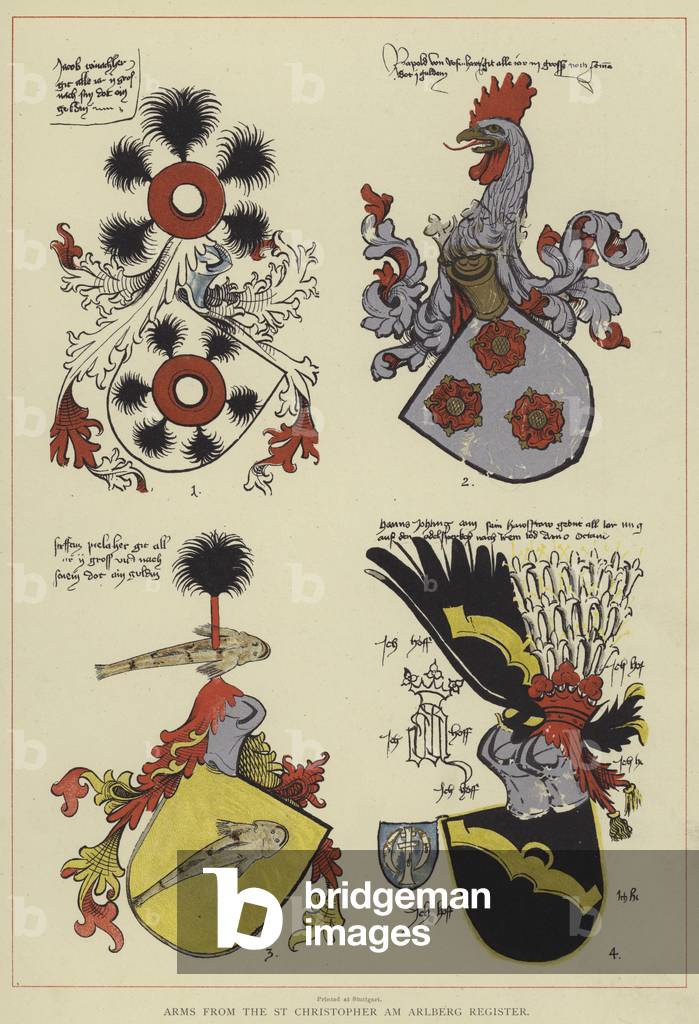 Arms from the St Christopher am Arlberg Register (colour litho)