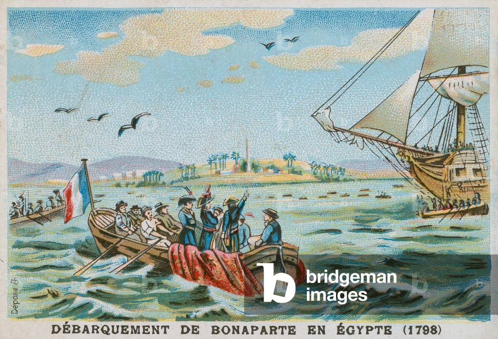 Disembarkation of Napoleon in Egypt, 1798 (chromolitho)