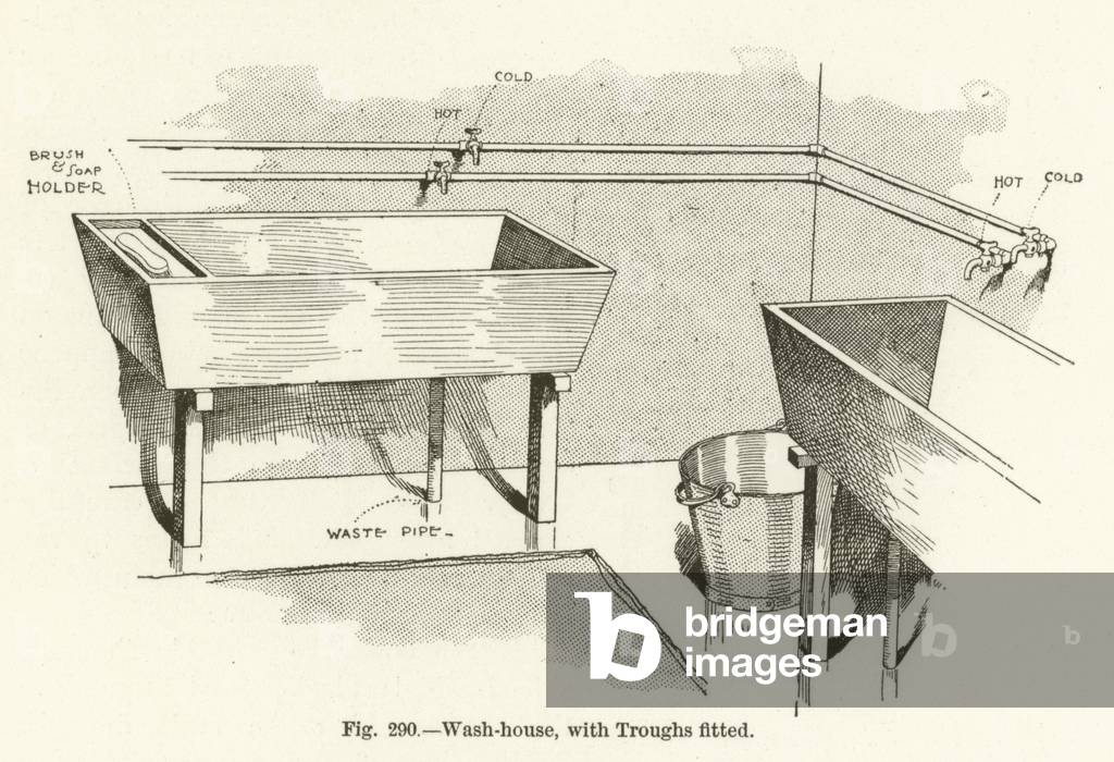Wash-house, with Troughs fitted (engraving)