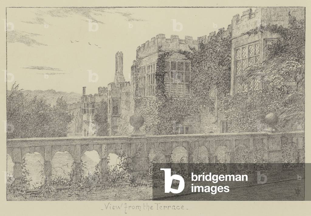 Haddon Hall, View from the Terrace (litho)