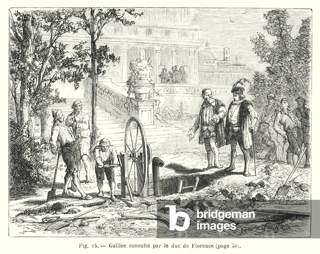 Galilee consulte par le duc de Florence (engraving)