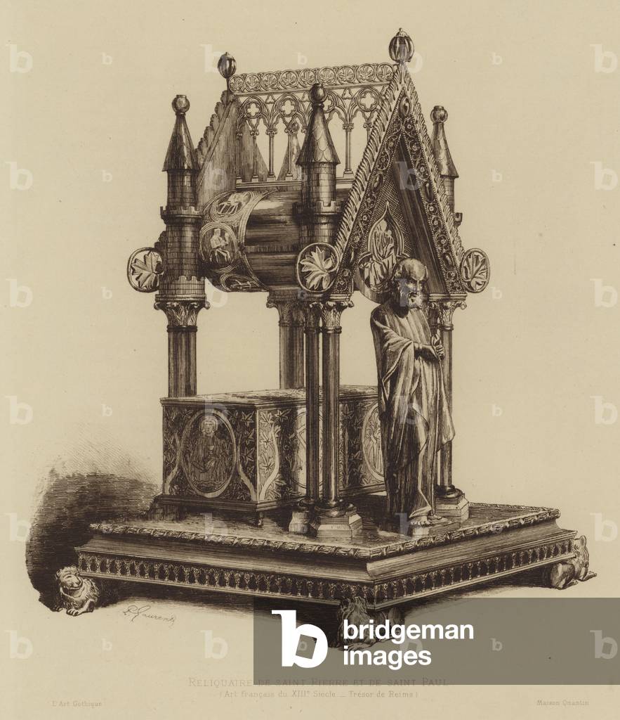 Reliquary of St Peter and St Paul, 13th Century (litho)
