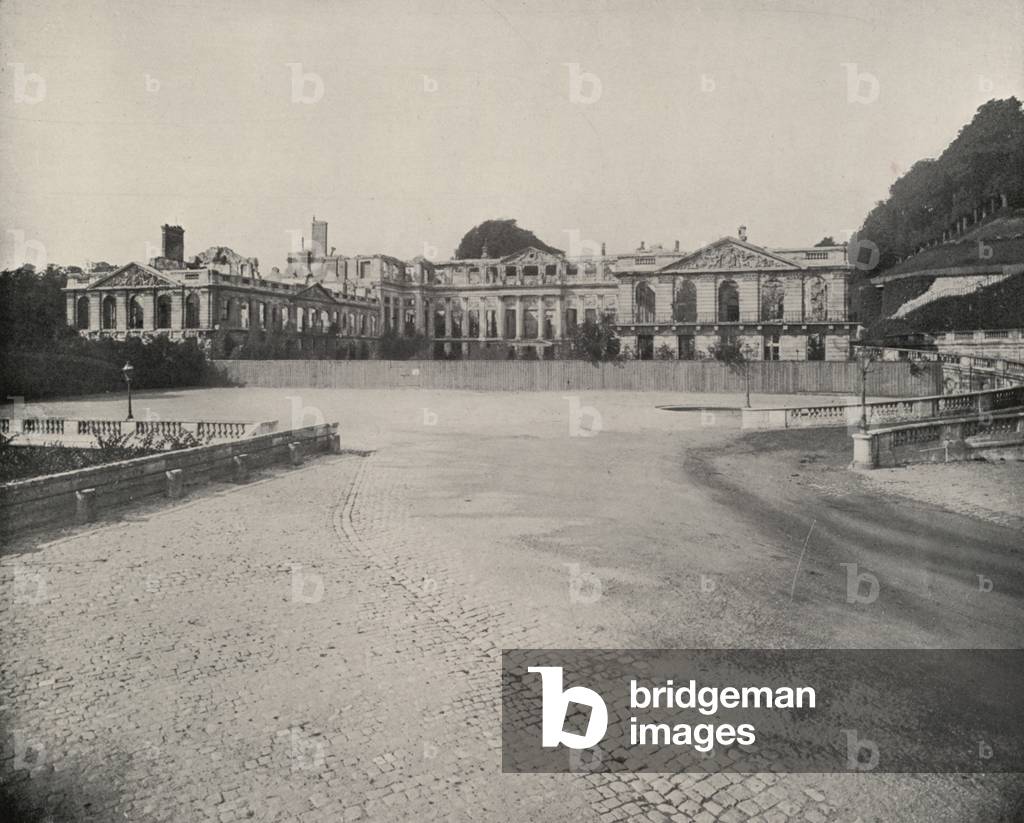 Ruins of the Palace of St Cloud (b/w photo)