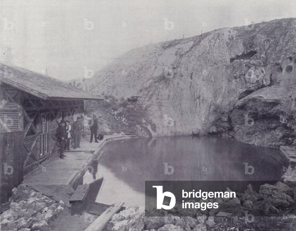 Canada: The Basin, Hot Springs, Banff (b/w photo)