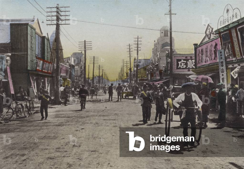 Japan, c.1912: Theatre Street, Yokohama (photo)