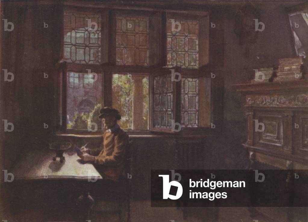 The Musee Plantin-Moretus (The Arriere Boutique), Antwerp (colour litho)