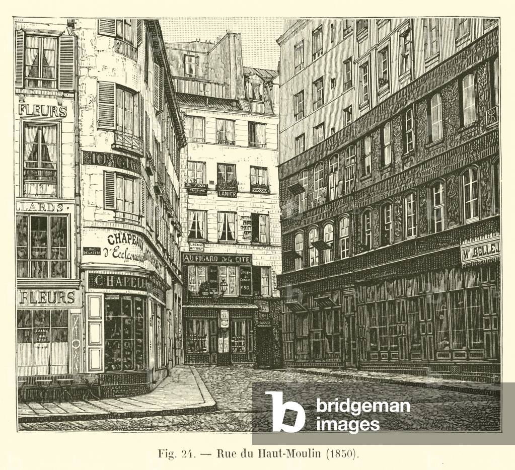 Rue du Haut-Moulin, 1850 (engraving)