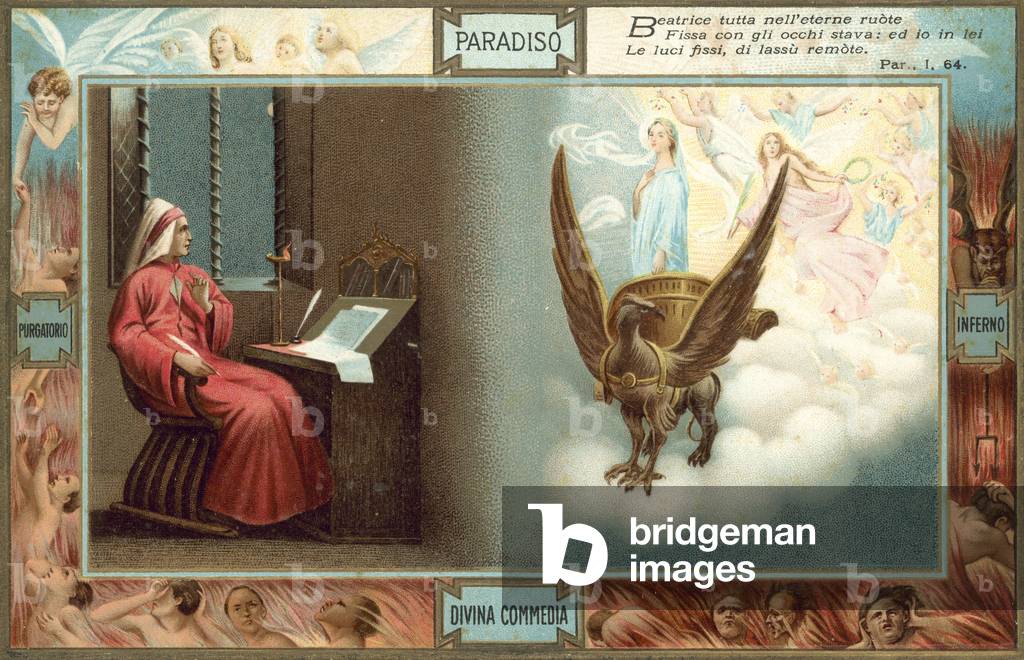 Illustration for Dante's The Divine Comedy (colour litho)