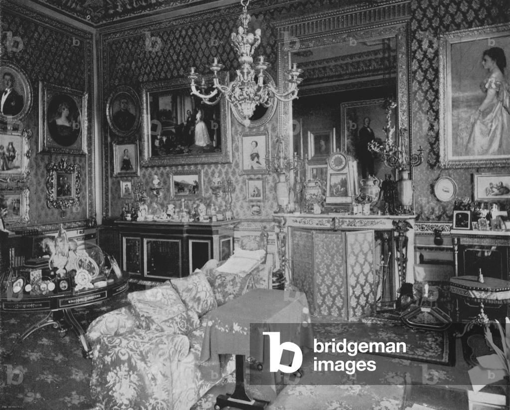 The Queen's Sitting-Room at Windsor (b/w photo)