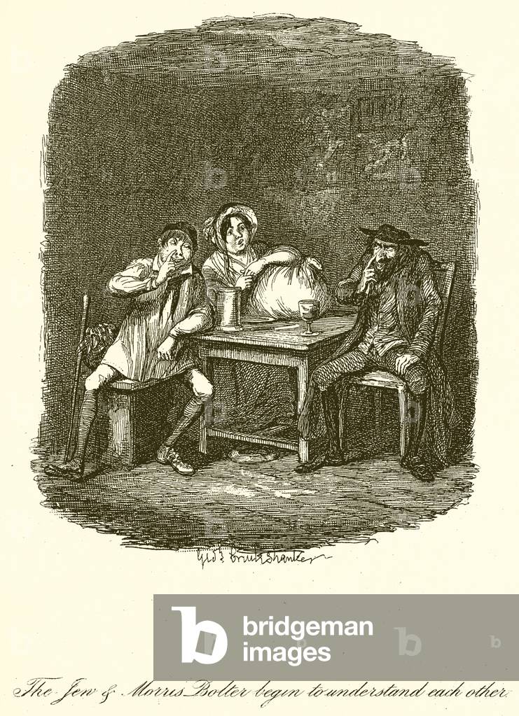 The Jew & Morris Bolter begin to understand each other (engraving)