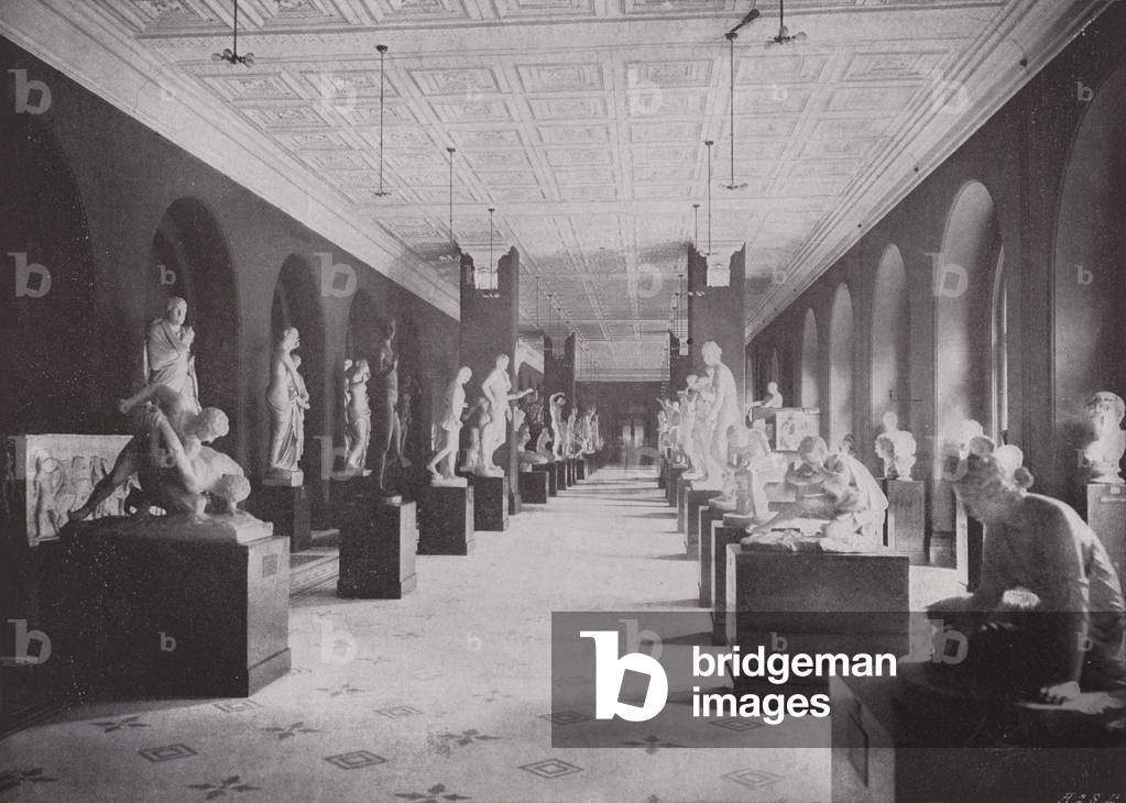 Sculpture Hall, Victoria and Albert Museum (b/w photo)