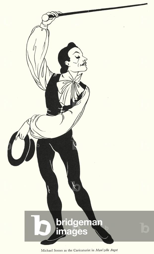 Michael Somes as the Caricaturist in Mam'zelle Angot (litho)