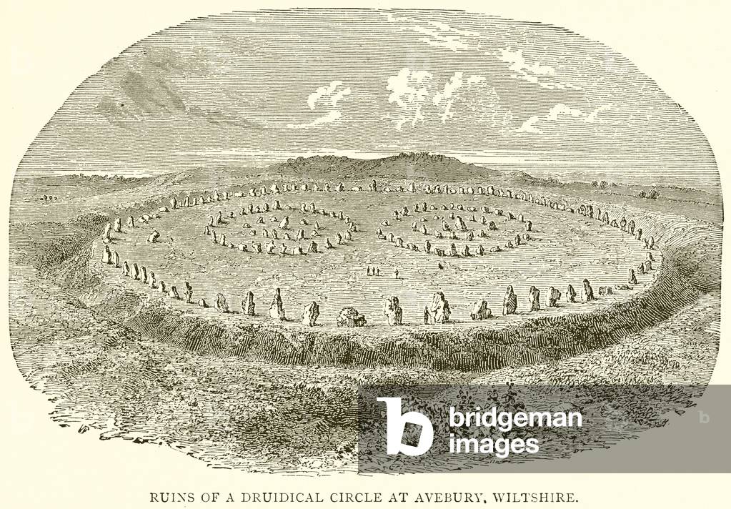 Ruins of a Druidical Circle at Avebury, Wiltshire (engraving)
