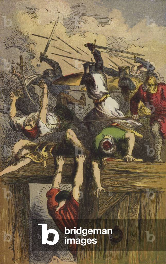 Siege of Jerusalem, Godfrey of Bouillon (colour litho)