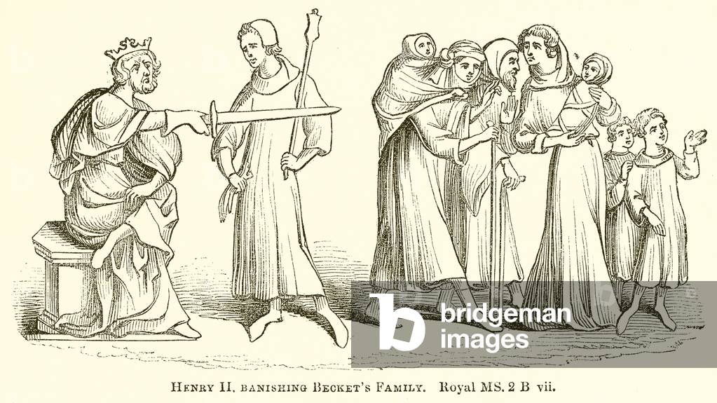 Henry II banishing Becket's Family (engraving)