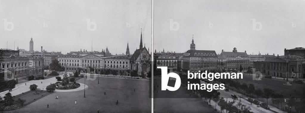 Leipzig: Panorama Vom Augustusplatz (b/w photo)