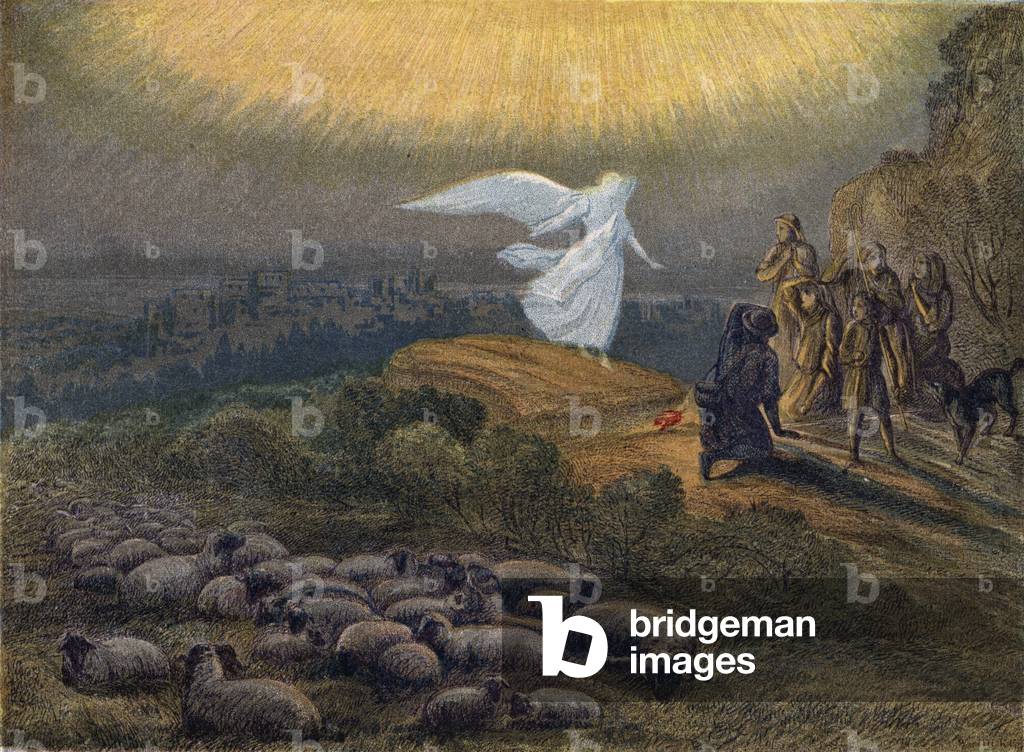 The Shepherds at Bethlehem (colour litho)