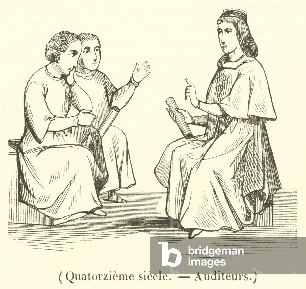 Quatorzieme siecle, Auditeurs (engraving)