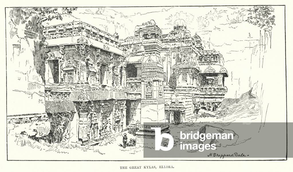 India: The Great Kylas, Ellora (engraving)