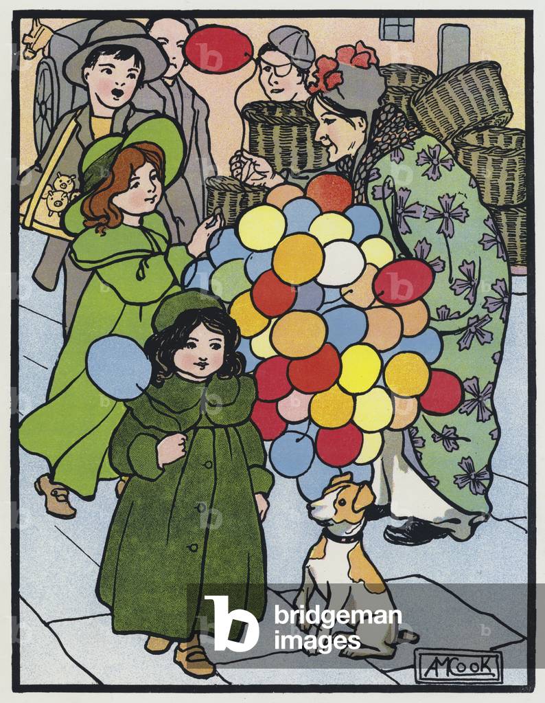 The Balloon-Seller (colour litho)