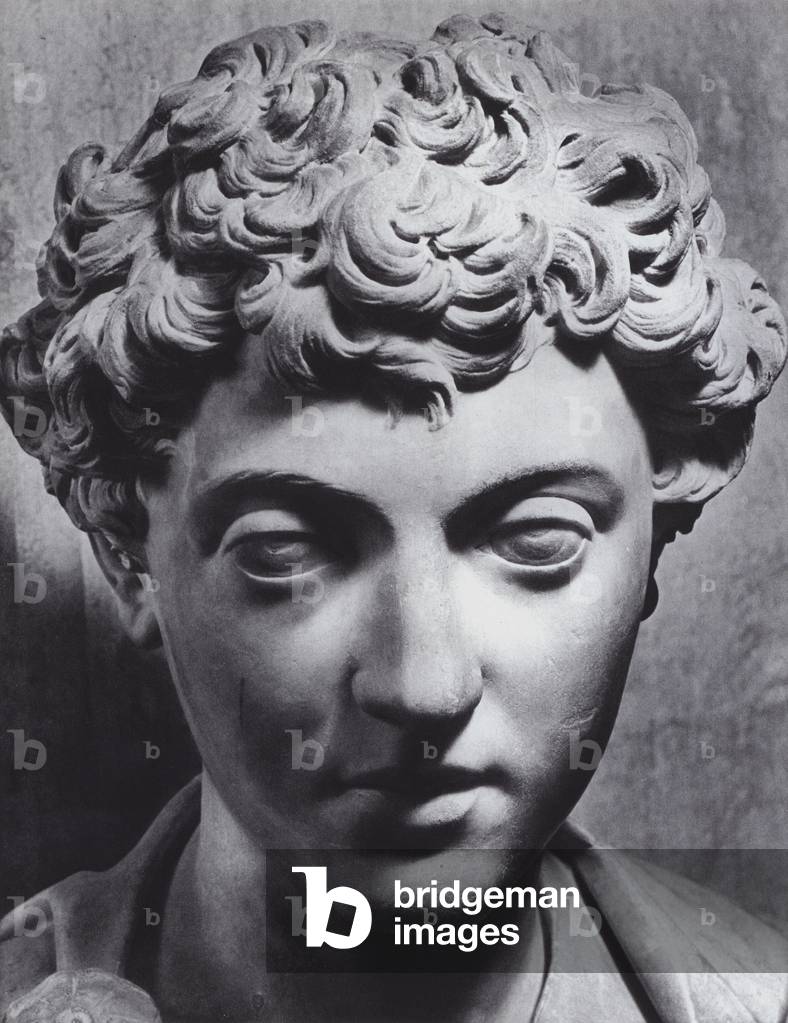 Roman Portraits: Youthful Bust of Marcus Aurelius (b/w photo)