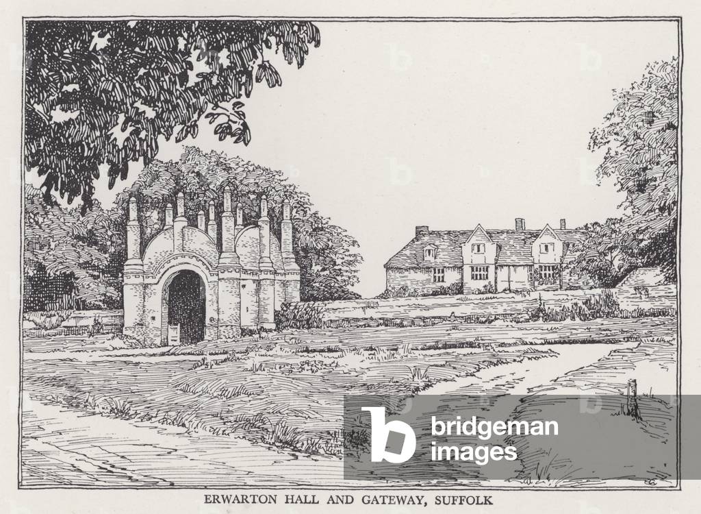 Erwarton Hall and Gateway, Suffolk (litho)