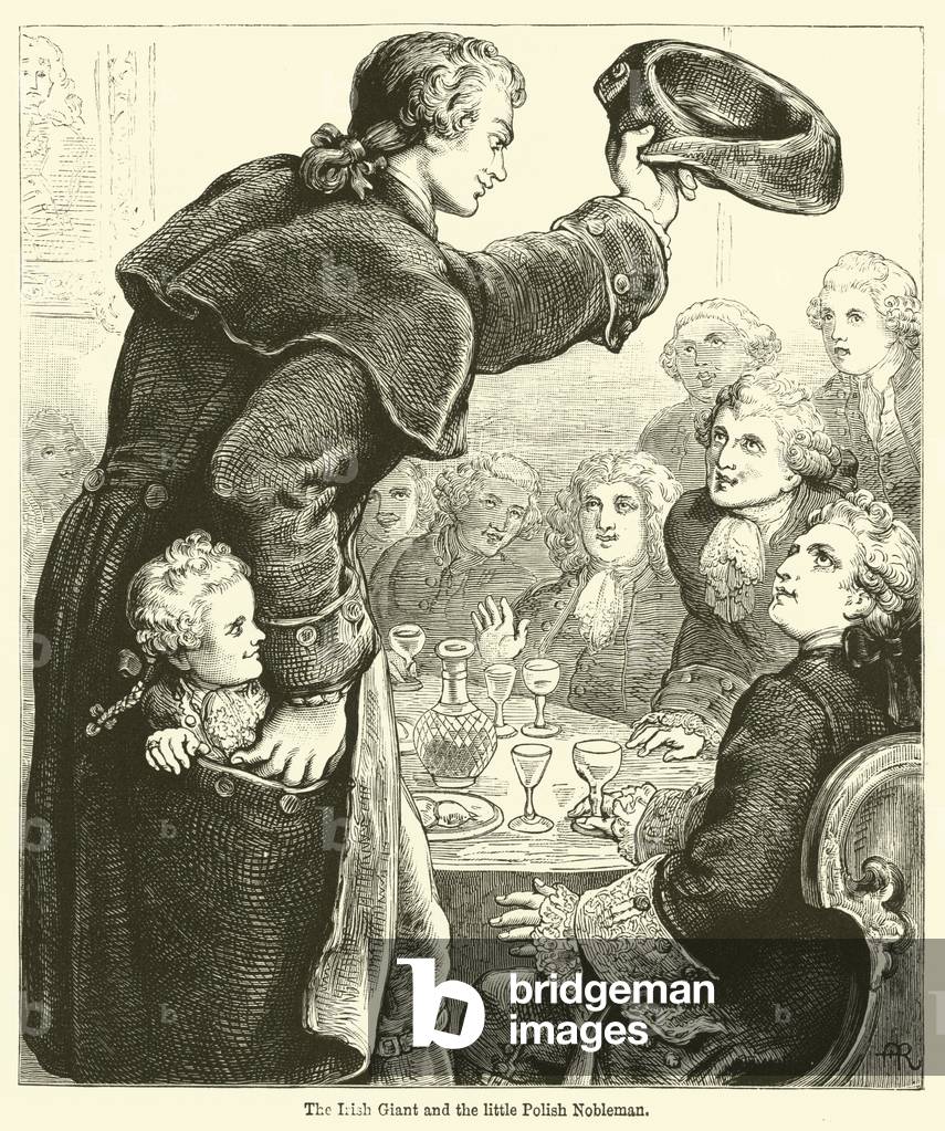 The Irish Giant and the little Polish Nobleman (engraving)