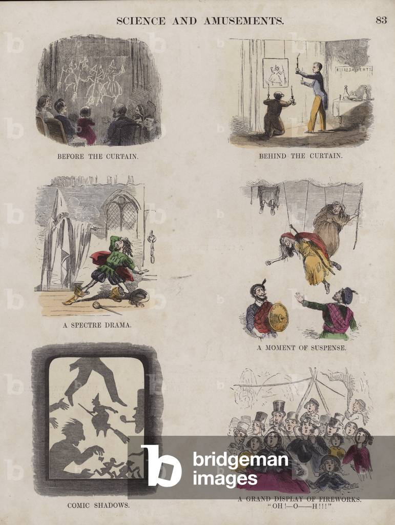 Science and amusements (coloured engraving)