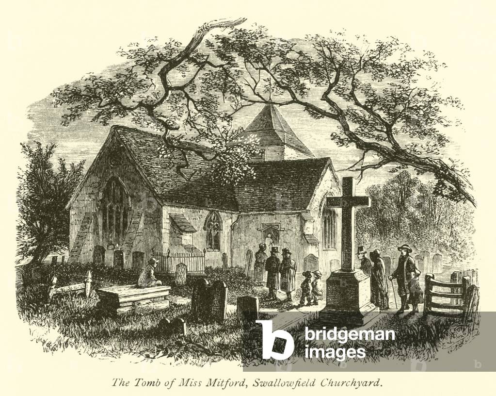 The Tomb of Miss Mitford, Swallowfield Churchyard (engraving)