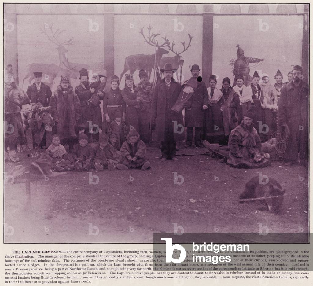 Chicago World's Fair, 1893: The Lapland Company (b/w photo)